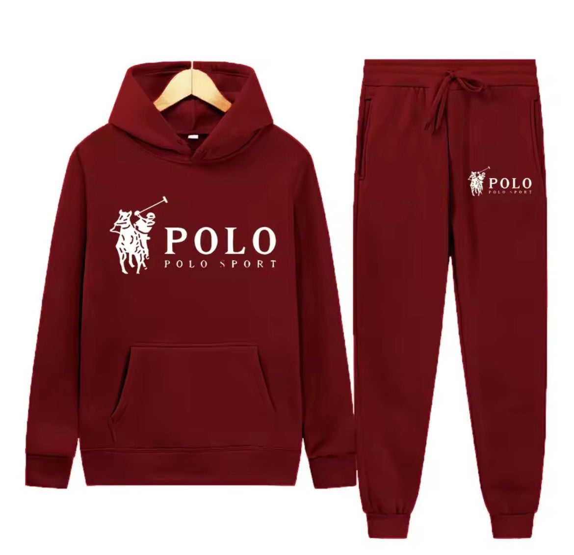 Adults Unisex Ralph Lauren polo sport tracksuit hooded drawstring pockets