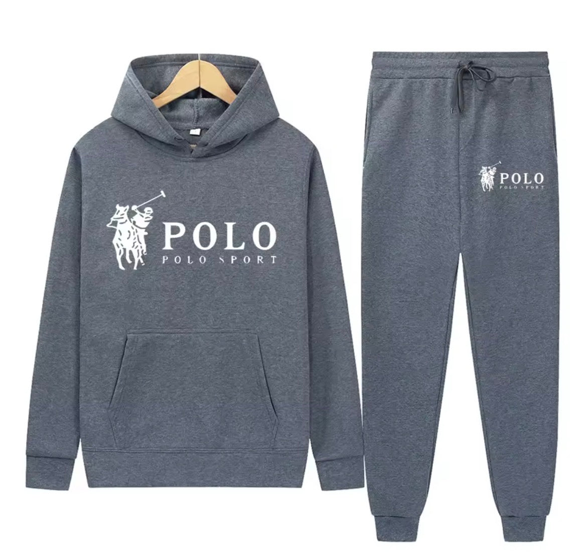 Adults Unisex Ralph Lauren polo sport tracksuit hooded drawstring pockets