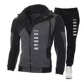 New Men's JORDAN Digital Printing Color Block Double Layer Zipper Hooded Slim Fit TRACKSUIT