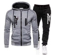 Autumn Winter Popular Mens Tracksuit Zipper Hooded Jacket+Running Pants 2 Piece Set Fast and Furious Print Casual Coat Clothing