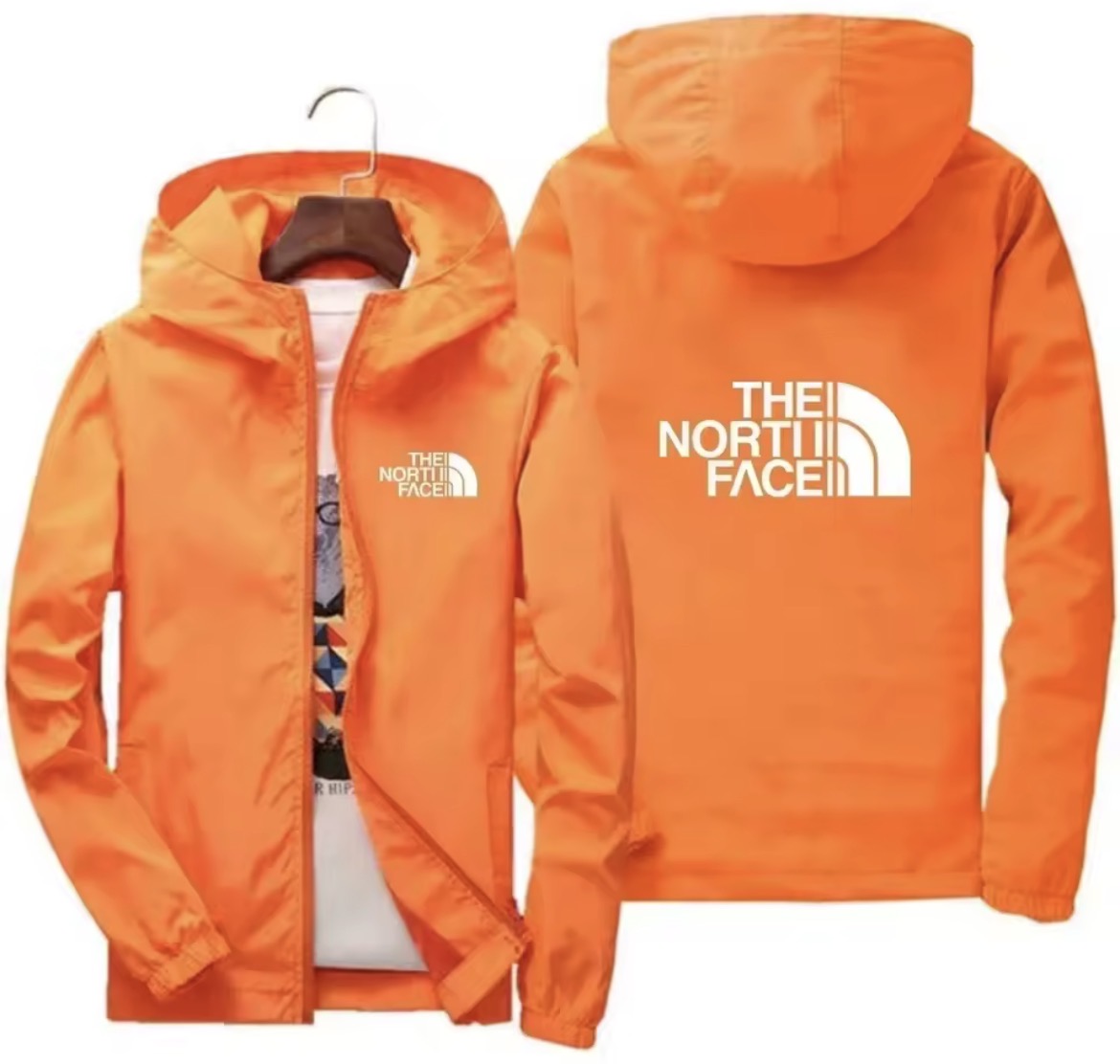 Men’s the north face coat jacket windbreaker hooded full zipper pockets drawstring breathable
