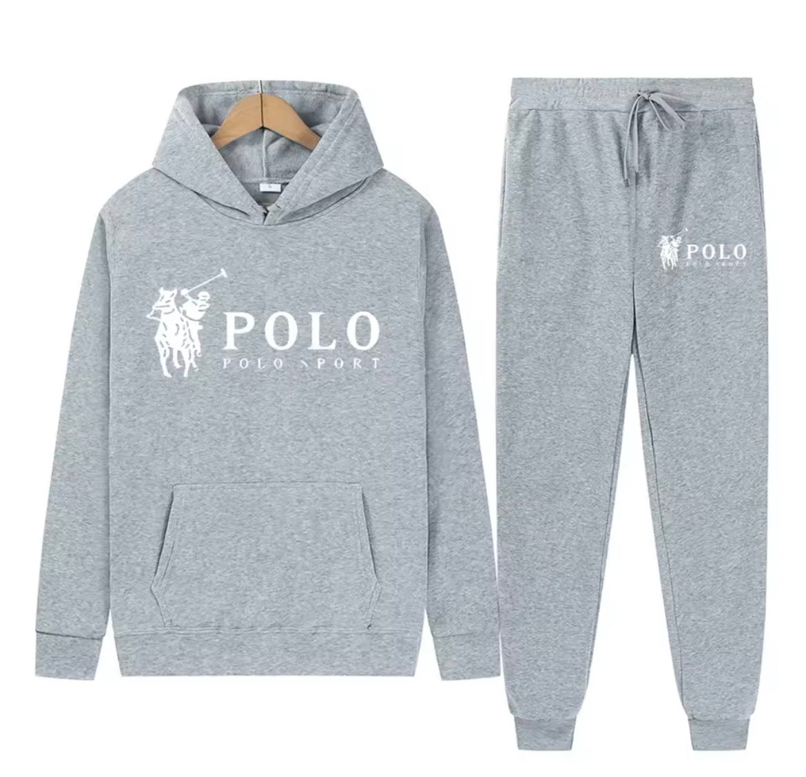 Adults Unisex Ralph Lauren polo sport tracksuit hooded drawstring pockets