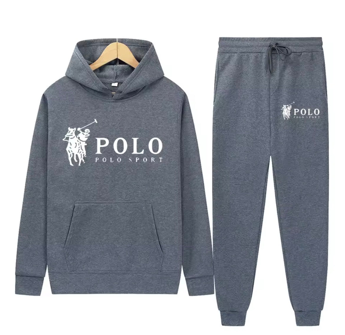 Adults Unisex Ralph Lauren polo sport tracksuit hooded drawstring pockets