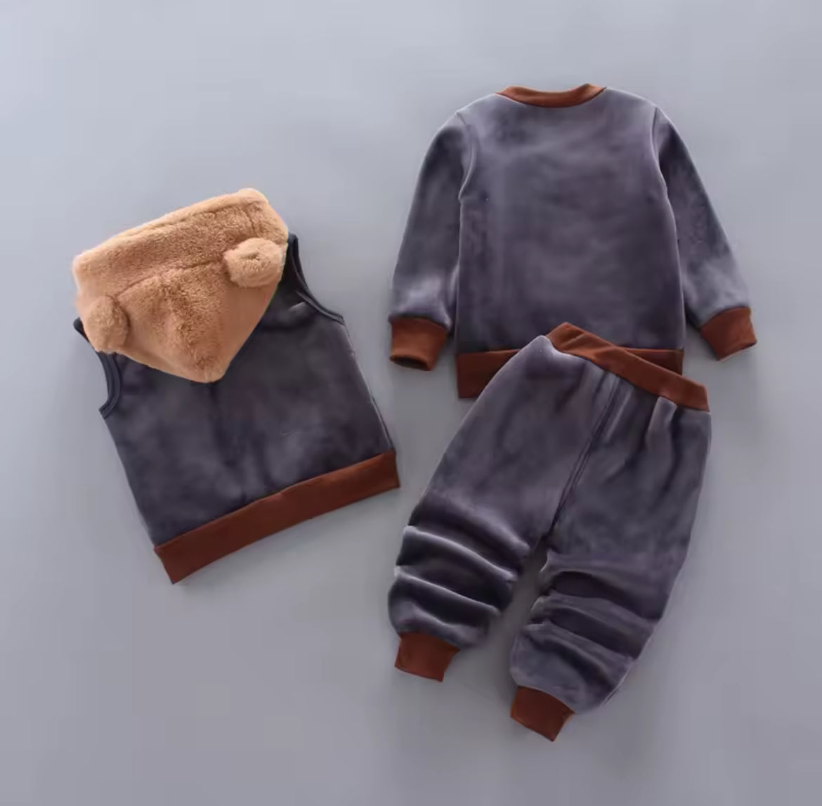 3PCS Winter Autumn Toddler Baby Boys Girls Clothes Baby Sweaters Coat +Pants +Hooded Vest Outfit Set Infant Warm Clothing Suits